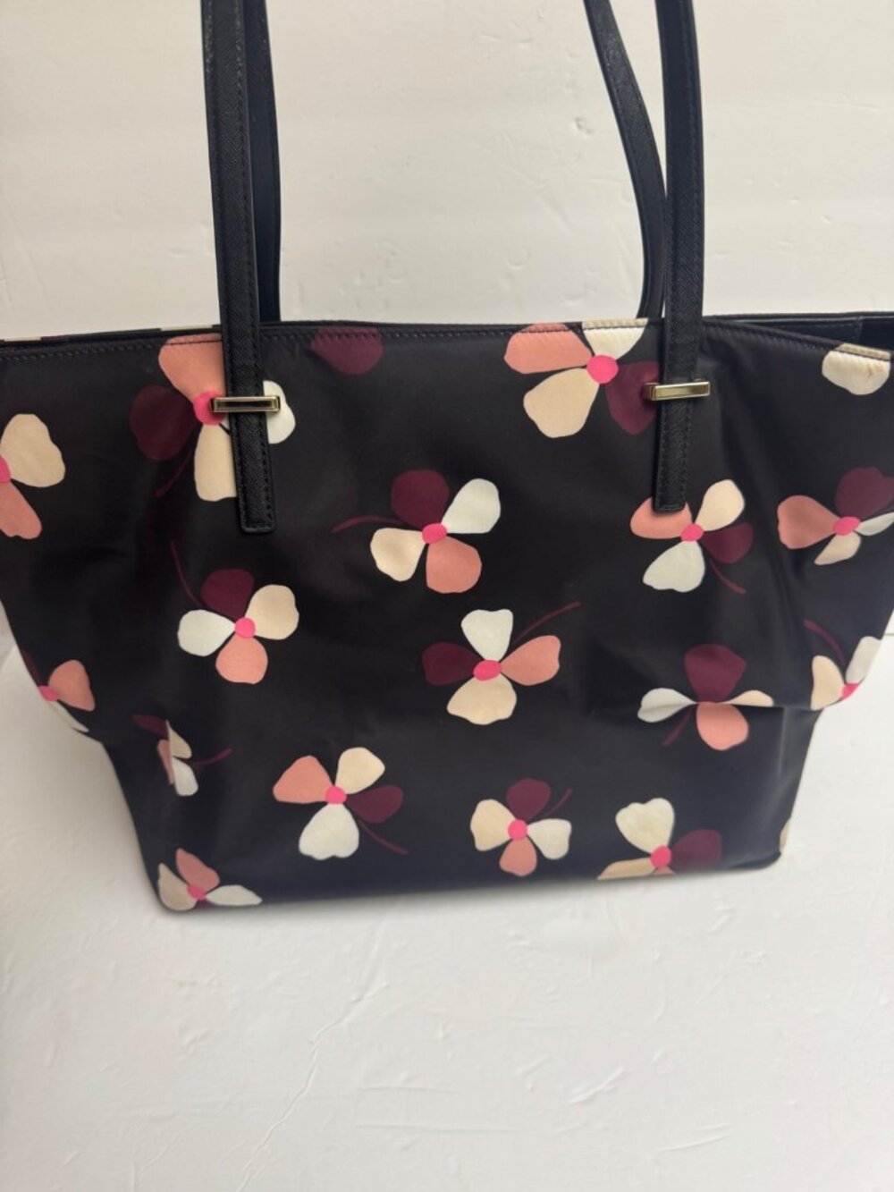 Kate Spade Wilson Road Margareta Butterfly Nylon Tote Bag Black Pink Women - Picture 6 of 10